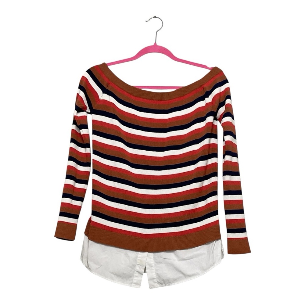 Women’s NWOT English Factory Striped Knit Off-shoulder top, size small